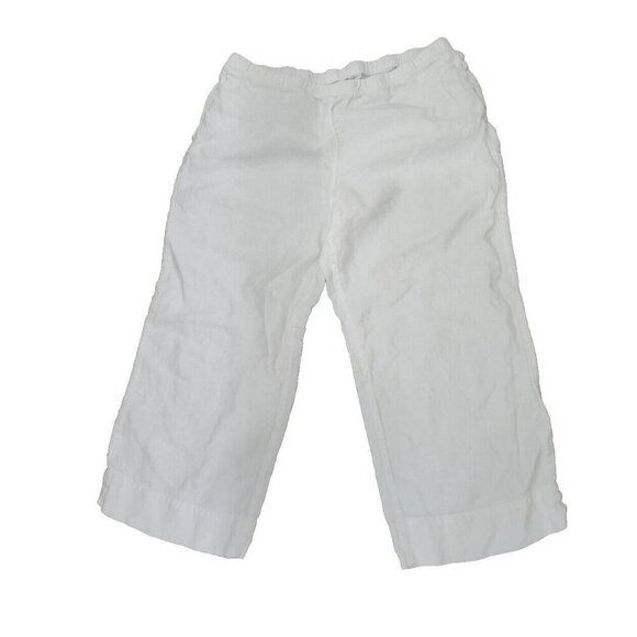 J. Jill Pants - J. Jill Pants Linen White High Rise Cropped Pockets 36" Waist Women's Large